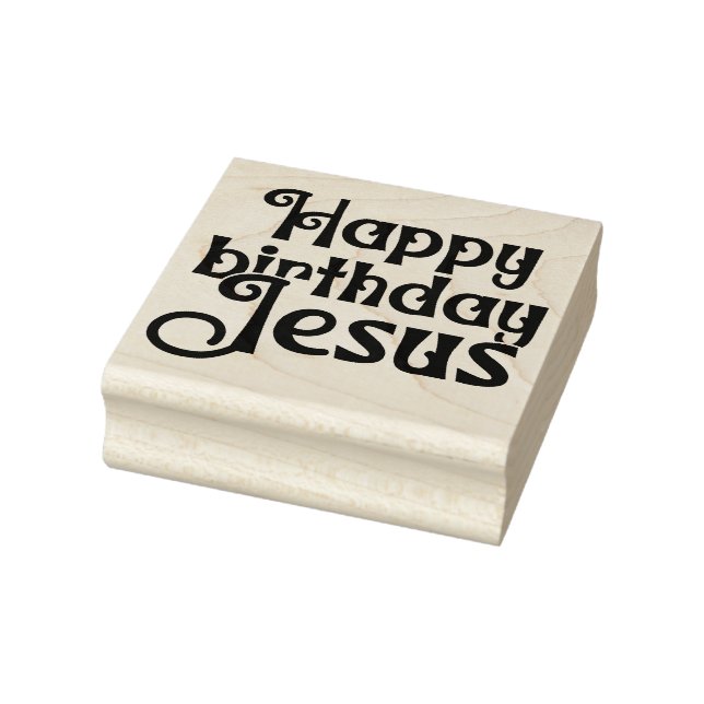 Tampons Encreurs Jésus Joyeux anniversaire Carré de Noël Wood (Tampon)