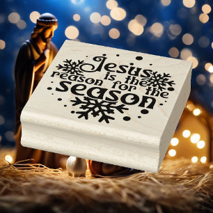 Tampons Encreurs Jésus La Raison De La Saison Carré De Noël Bois