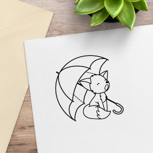Tampons Encreurs Joli Petit Fox Sleepy sous parapluie Couleur Me