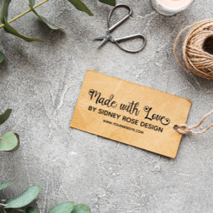 Tampons Encreurs Joli script de coeur fait avec amour Ajouter un no