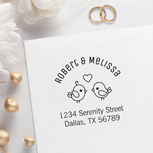 Tampons Encreurs Jote Cartoon Lovebirds Couple Arch Adresse