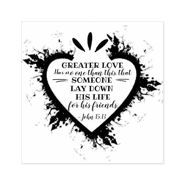 Tampons Encreurs Jour des Valentins Bible Verse : Jean 15:13 (Impression)