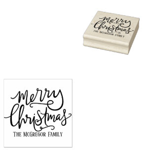Tampons Encreurs Joyeuse carte de nom de famille de Noël et fixe