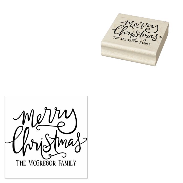 Tampons Encreurs Joyeuse carte de nom de famille de Noël et fixe (Tamponné)