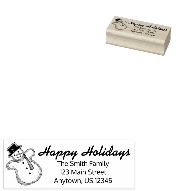 Tampons Encreurs Joyeuses fêtes hiver Noël Snowman Adresse (Tamponné)