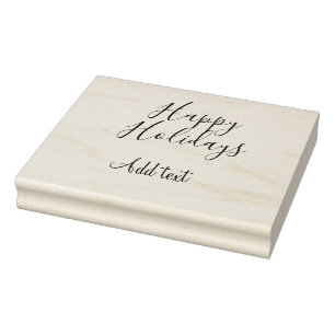 Tampons Encreurs Joyeuses fêtes Noël calligraphie rouge simple mi