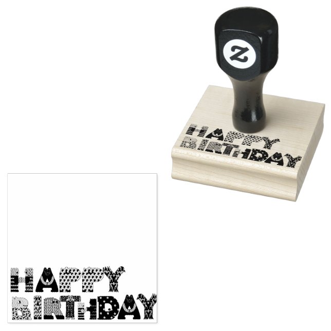 Tampons Encreurs Joyeuses lettres d'animaux d'anniversaire (Tamponné)