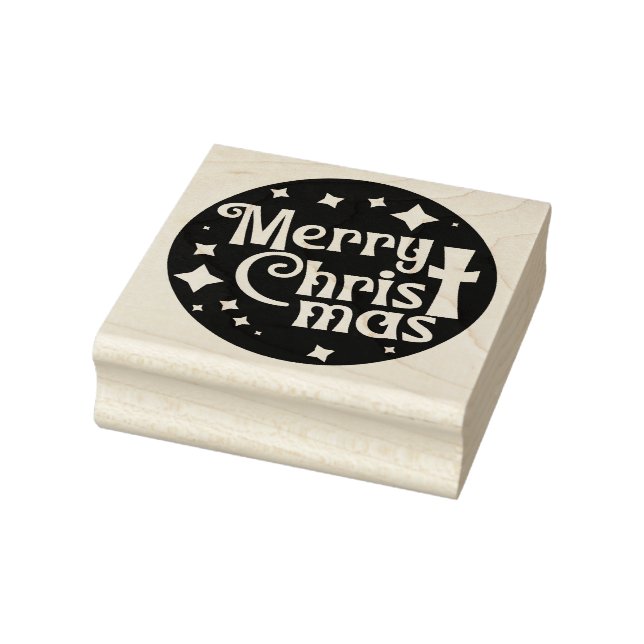 Tampons Encreurs Joyeux Christ Mas Carré de Noël Wood (Tampon)