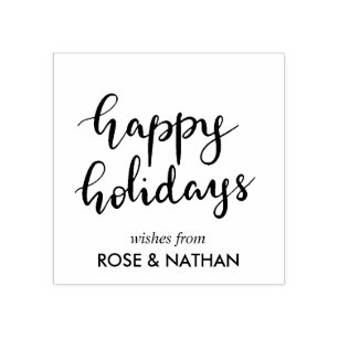 Tampons Encreurs Joyeux Jours fériés manuscrits en noir Script