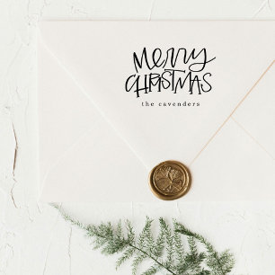 Tampons Encreurs Joyeux Noël à la main Nom personnalisé Timbre