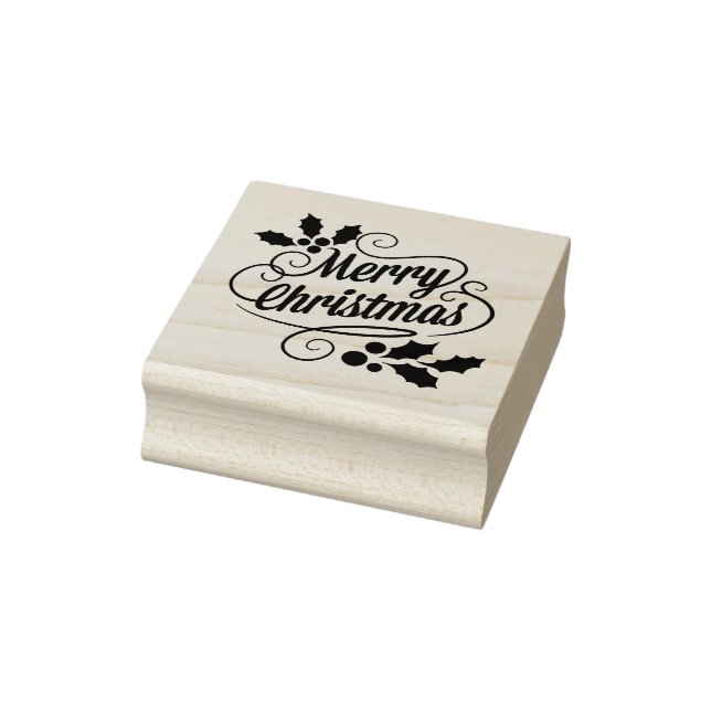 Tampons Encreurs Joyeux Noël avec Noël Holly (Tampon)