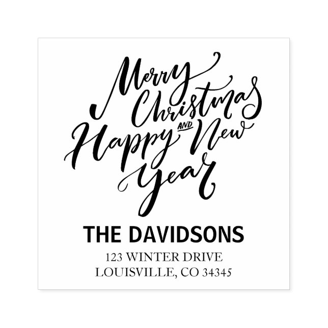 Tampons Encreurs Joyeux Noël et Joyeux Monogramme du Nouvel An (Impression)