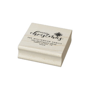 Tampons Encreurs Joyeux Noël Famille Wood Art Timbre