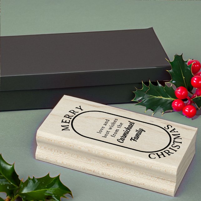 Tampons Encreurs Joyeux Noël Lozenge Logo Style Bold Script (Merry Christmas stamp from Rounded Lozenge Photo Collage collection)