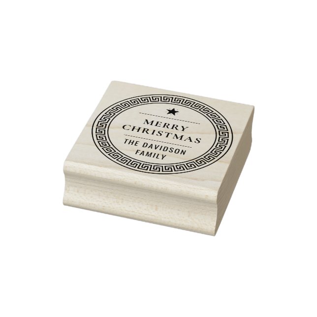 Tampons Encreurs Joyeux Noël moderne Nom de famille grec Meander (Tampon)