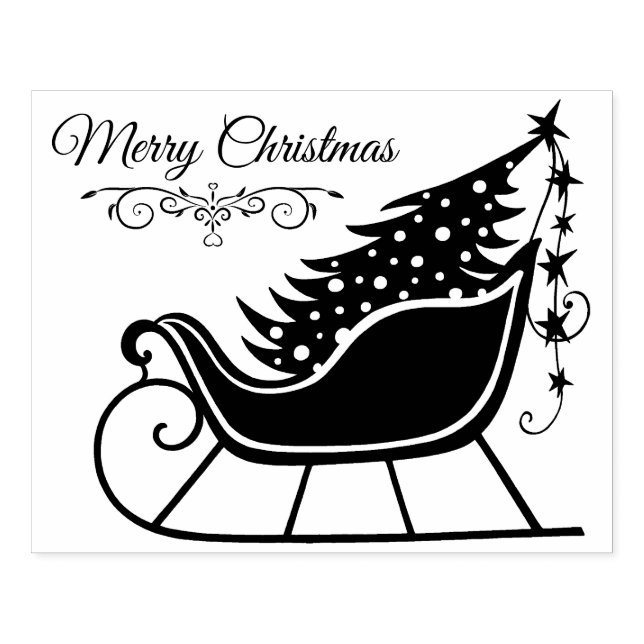 Tampons Encreurs Joyeux Noël Sleigh Tree Holiday (Impression)