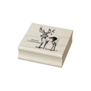 Tampons Encreurs Joyeux timbre de cerfs de Noël