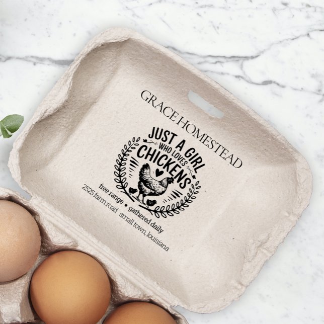 Tampons Encreurs Just a Girl Who Love Chickens Egg Carton Ajouter u (Créateur téléchargé)
