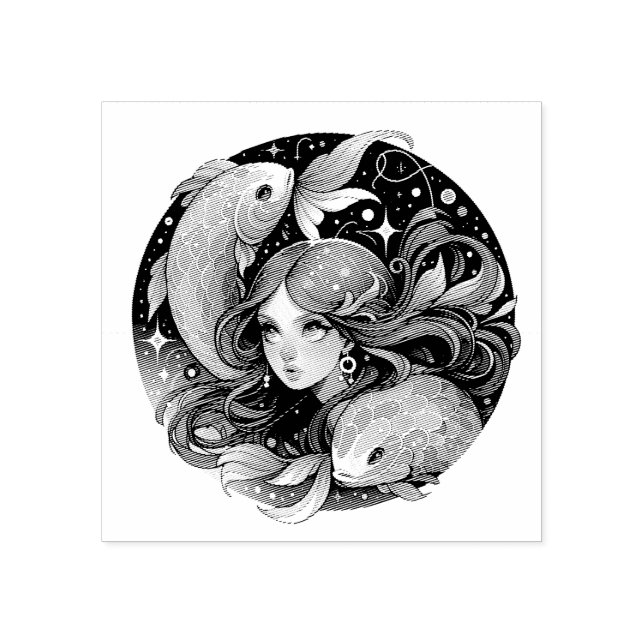 Tampons Encreurs Juste une fille de pisces | Horoscope (Impression)