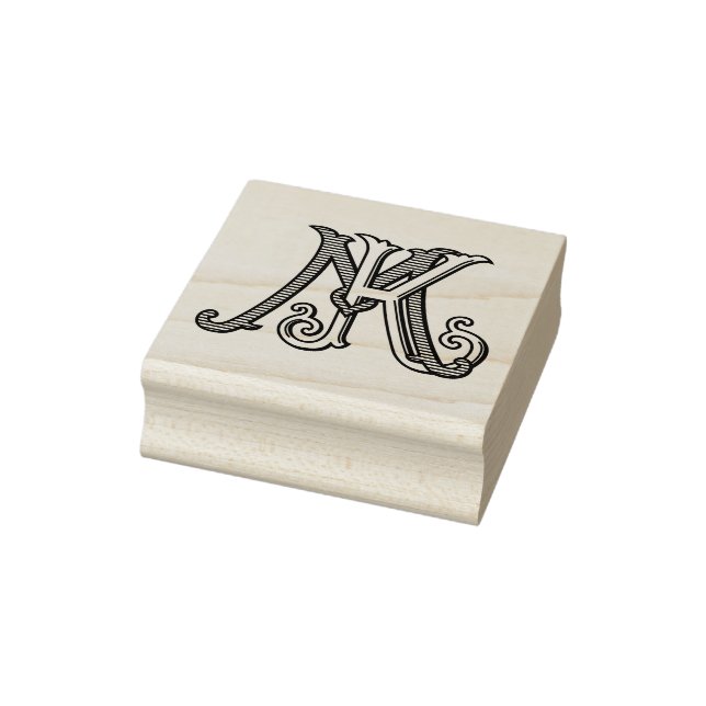 Tampons Encreurs KM Initials MK Monogram Rubber Ink Stamp Wedding (Tampon)