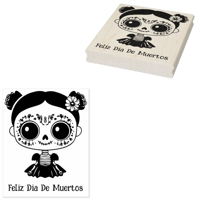 Tampons Encreurs La Catrina avec texte personnalisé 💀 💀 Día de Mu (Tamponné)