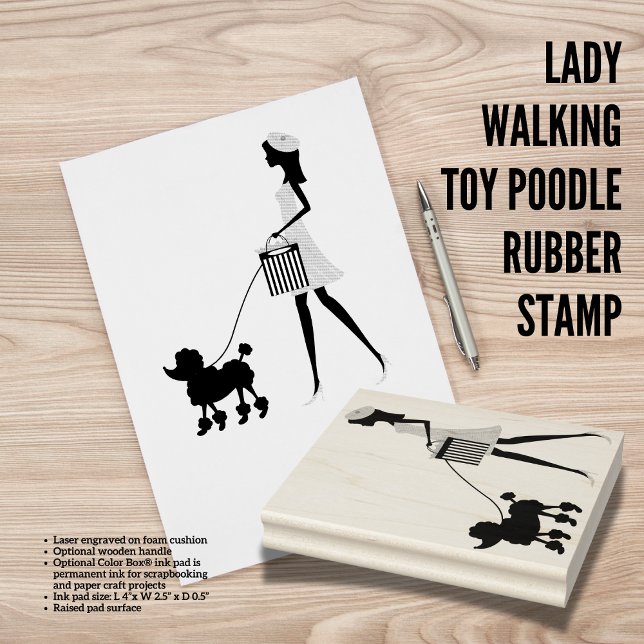 Tampons Encreurs Lady Walking Toy Poodle Timbre en caoutchouc (Birthday Depot
Lady Walking Toy Poodle Rubber Stamp)