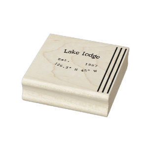 Tampons Encreurs Lake house et. Date année coordonnées personnalisé