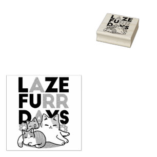 Tampons Encreurs Laze Furr Days - Cute Lazy Cats Design