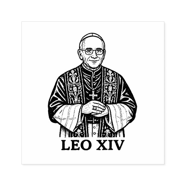Tampons Encreurs Le Pape Léon XIV Illustration Pape catholique (Impression)