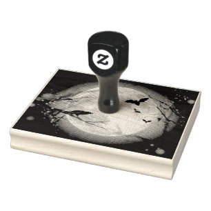 Tampons Encreurs Les chauves-souris sur la lune à l'Halloween