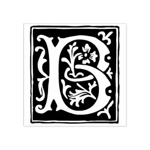 Tampons Encreurs LETTRE Alphabet Floral B Typographie Vintage