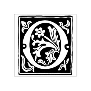 Tampons Encreurs LETTRE Alphabet Floral O Typographie Vintage