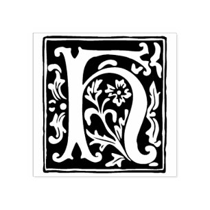 Tampons Encreurs LETTRE Alphabet Florale H Typographie Vintage