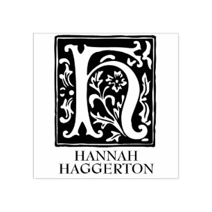 Tampons Encreurs Lettre alphabétique ornementale H Monogramme