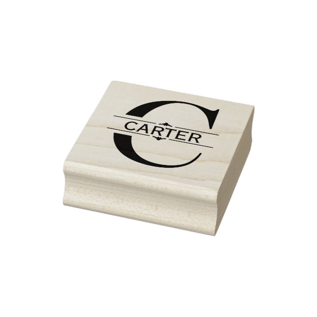 Tampons Encreurs Lettre C | Monogramme à fente ornementale noire (Tampon)