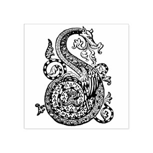 Tampons Encreurs Lettre décorative Vintage Monogramme S Dragon