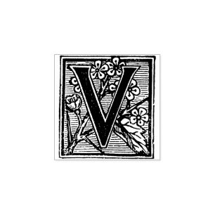 Tampons Encreurs Lettre décorative Vintage Monogramme V