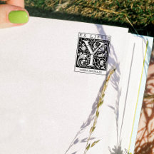 LETTRE MONOGRAPHIQUE Fleur vintage Livre Ex Libris