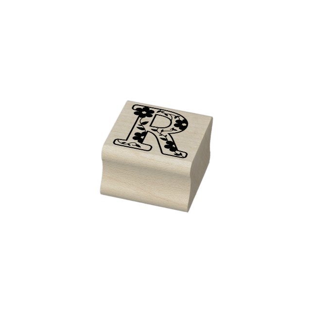 Tampons Encreurs Lettre R Monogramme Floral (Tampon)