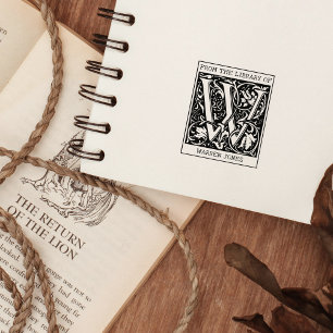 Tampons Encreurs Lettre vintage Floral Monogramme W de la bibliothè
