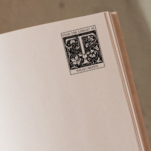 Tampons Encreurs Lettre vintage monographie florale T de la bibliot