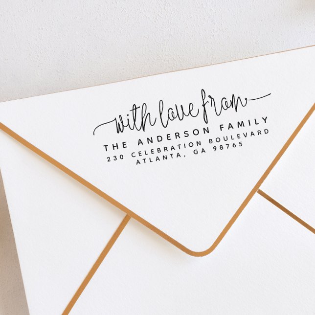 Tampons Encreurs Lettres de script avec l'amour de & retour adresse (Rubber Stamp Mock-up)