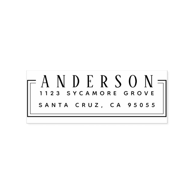 Tampons Encreurs Lettres rustiques Nom Adresse rectangulaire (Impression)