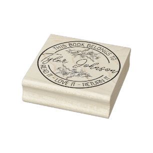 Tampons Encreurs Librairie plaque de livres Fils fleuris personnali