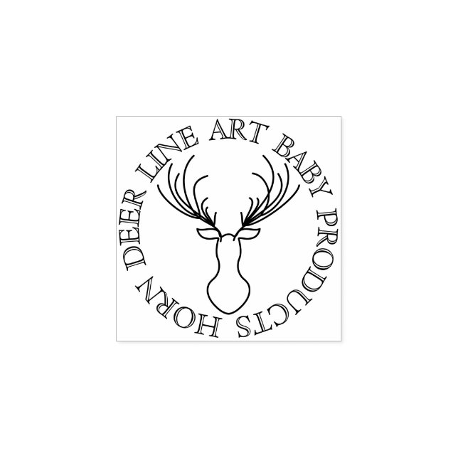 Tampons Encreurs Ligne Cercle animal Cadre mignonne Corne Cerf (Impression)