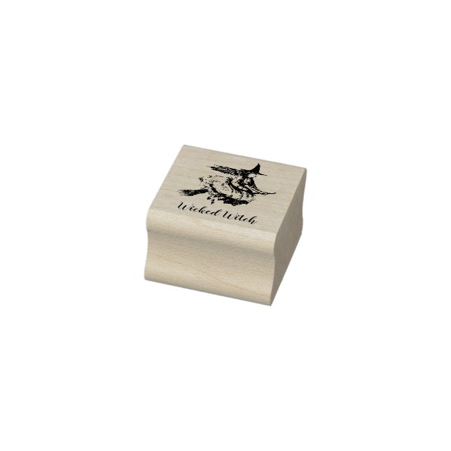 Tampons Encreurs Little Old Witch Nom personnalisé Wood Art (Tampon)