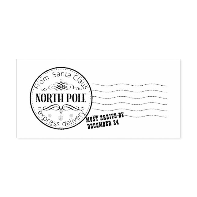 Tampons Encreurs Livraison d'Express à la pole nord Père Noël Mail (Impression)