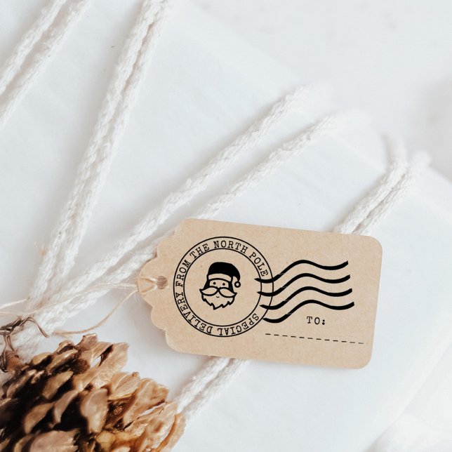 Tampons Encreurs Livraison spéciale Pôle Nord Père Noël Postmark (Special Delivery From The North Pole Cute Santa Postmark Stamp. Perfect for making your own gift tag)