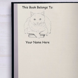 Tampons Encreurs Livre blanc Chat violet drôle