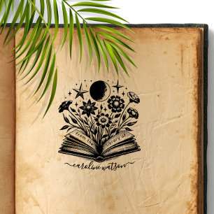 Tampons Encreurs Livre floral vintage de la bibliothèque de